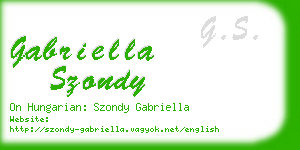 gabriella szondy business card